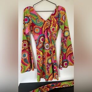 Leg Avenue Retro Bell Sleeved Dress with Headband - Size Small